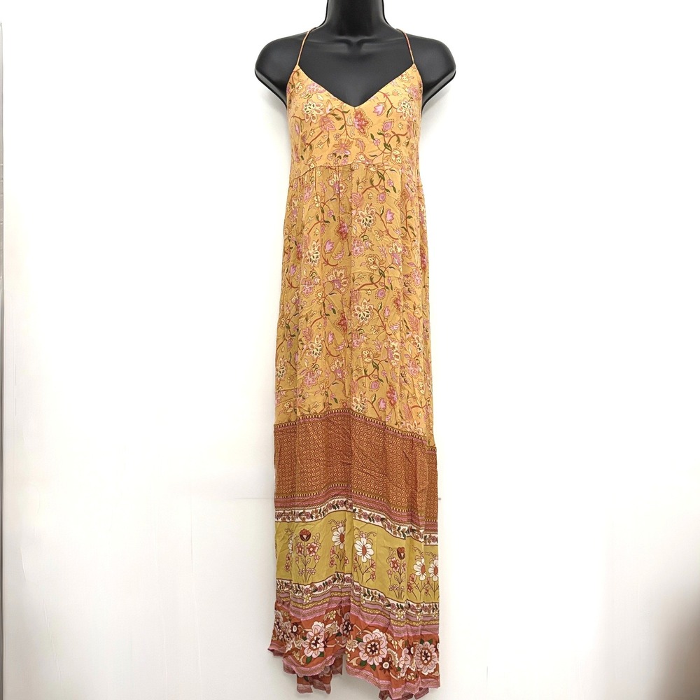 Spell & The Gypsy Collective Maxi Dress Floral Boho Size M Yellow